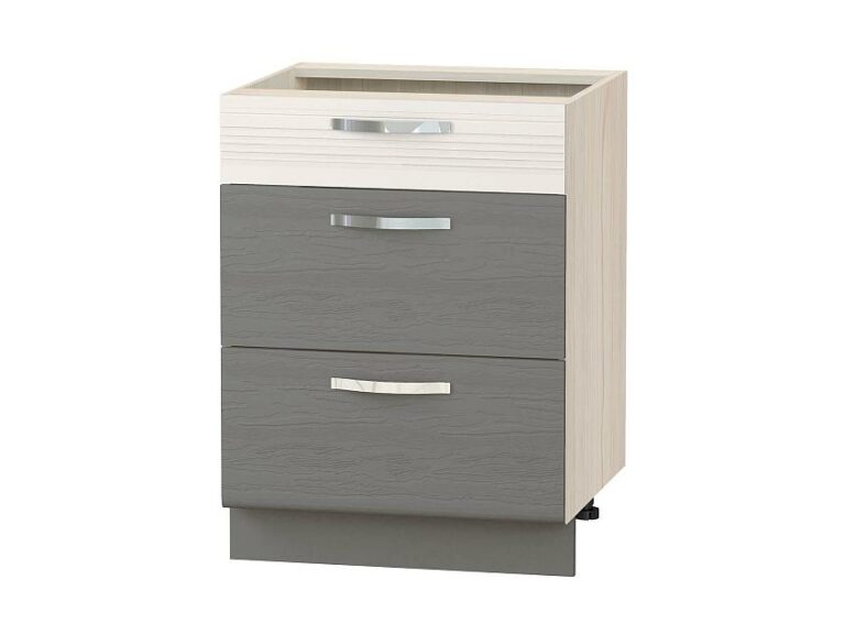 Напольный шкаф (3 ящика с метабоксами) Графит 74.66