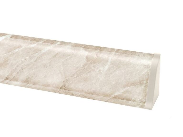 Плинтус (с заглушками) ПЛ 121.150 Мрамор кремовый